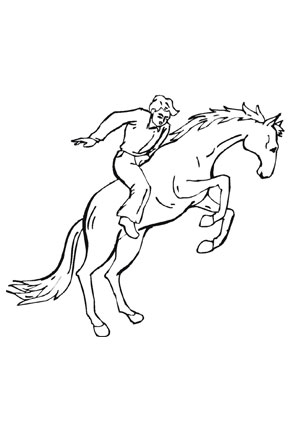 Ausmalbild Pferd Reiter